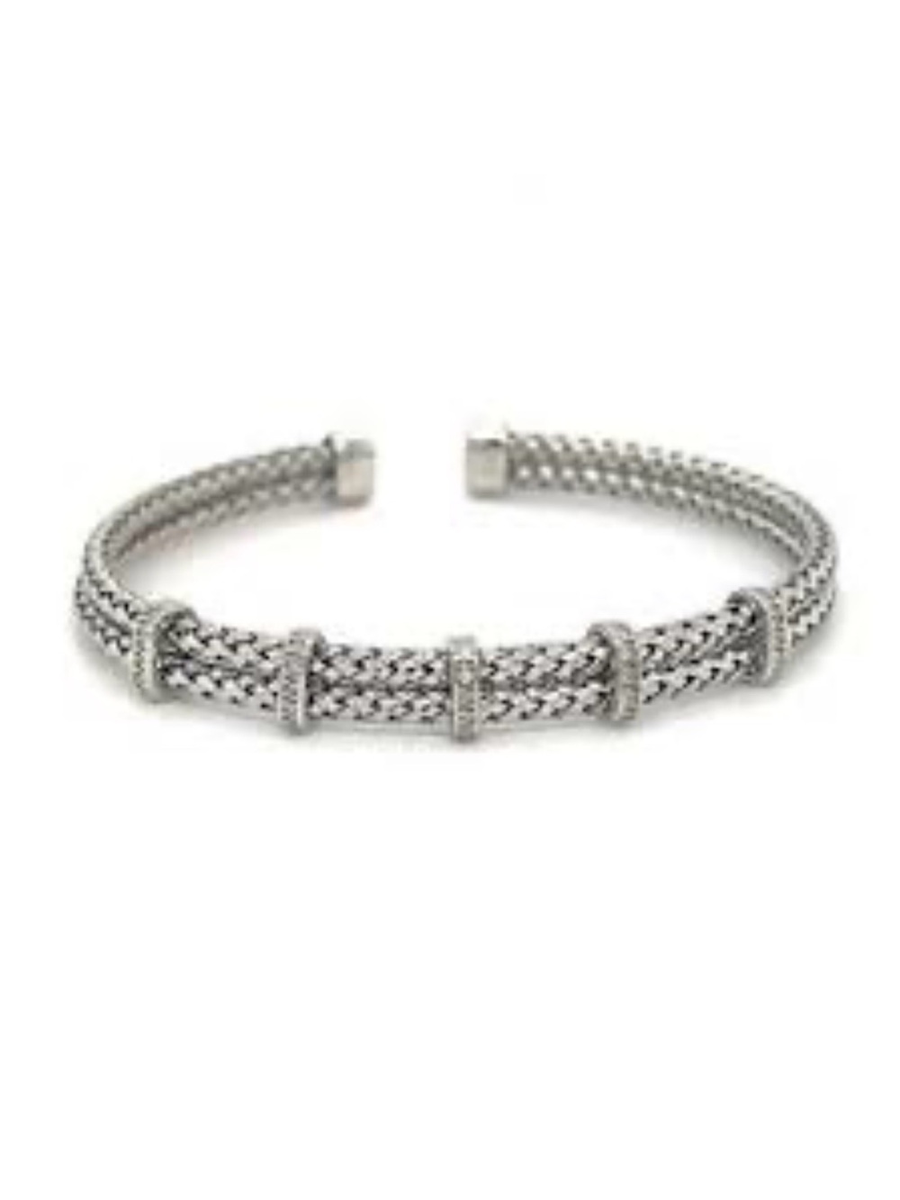 Meshmerise 18K White Gold Over Sterling Silver 0.25 cttw Diamond Mesh Bracelet